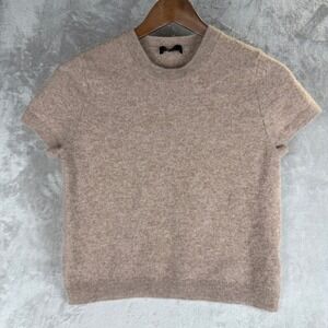 Quince Short Sleeve Crewneck Sweater in Light Taupe